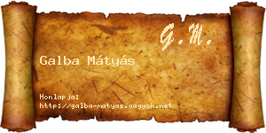 Galba Mátyás névjegykártya