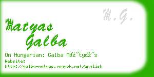 matyas galba business card